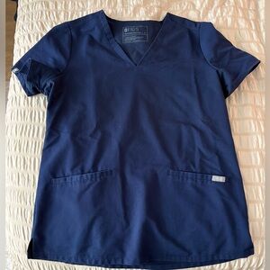 Figs Deep Blue V-Neck Scrub Top